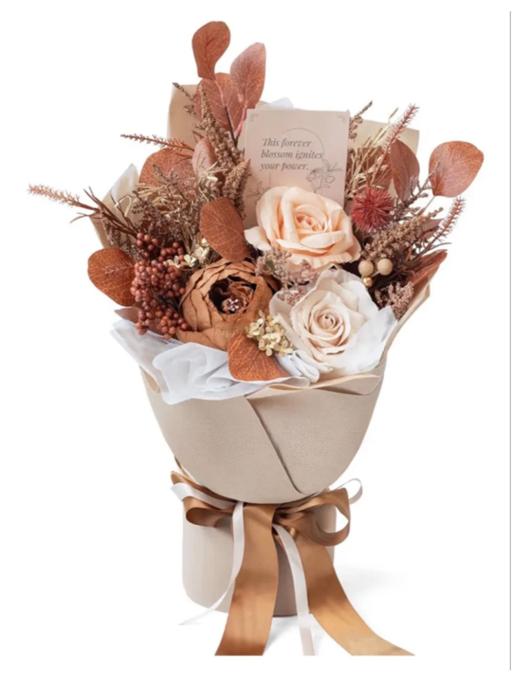 NEW TINGE TIME Brown Dried Preserved Flowers Bouquet Mothers Day Eternal Roses